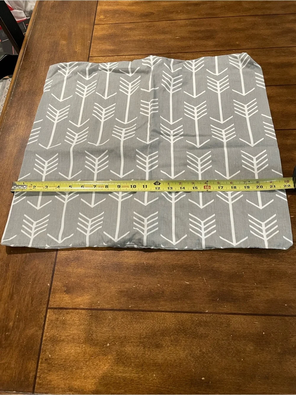 Gray Decorative Pillow Cover with White Dot Wave Motif